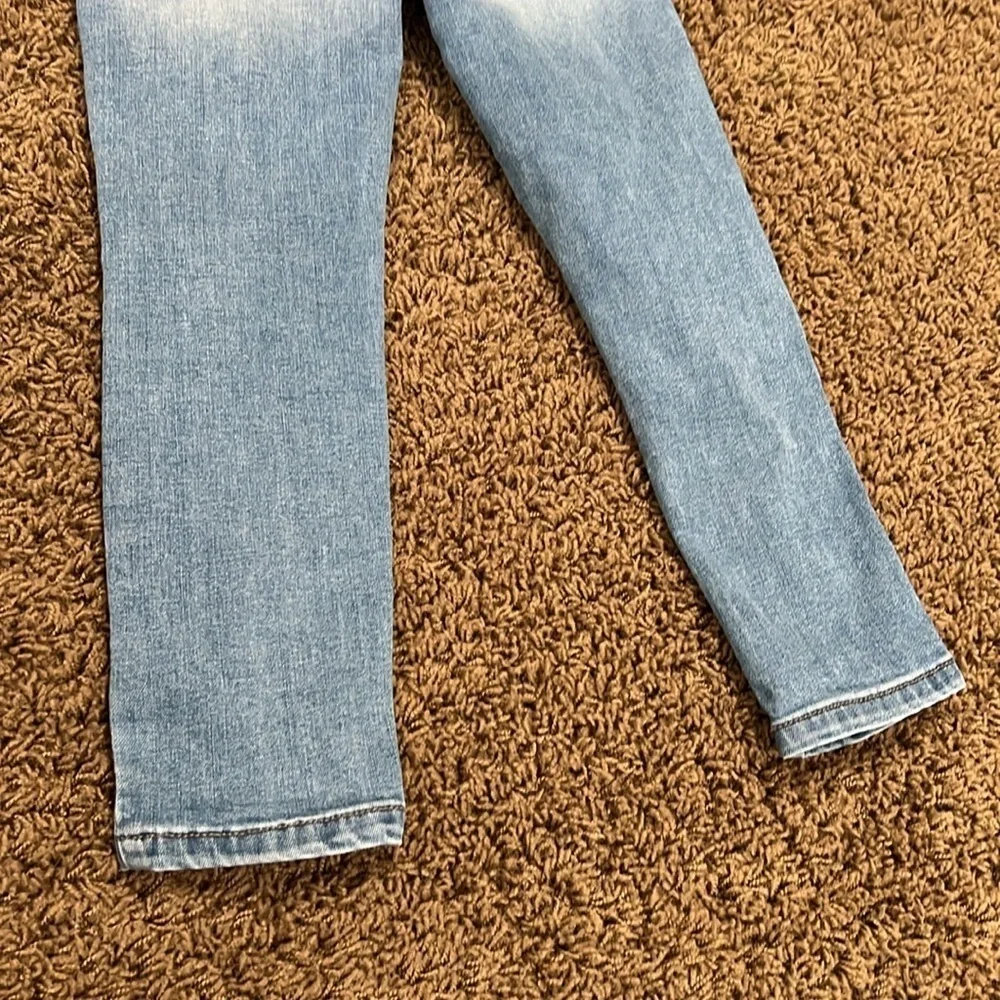 Celebrity Pink Blue Jeans with Distressed Details